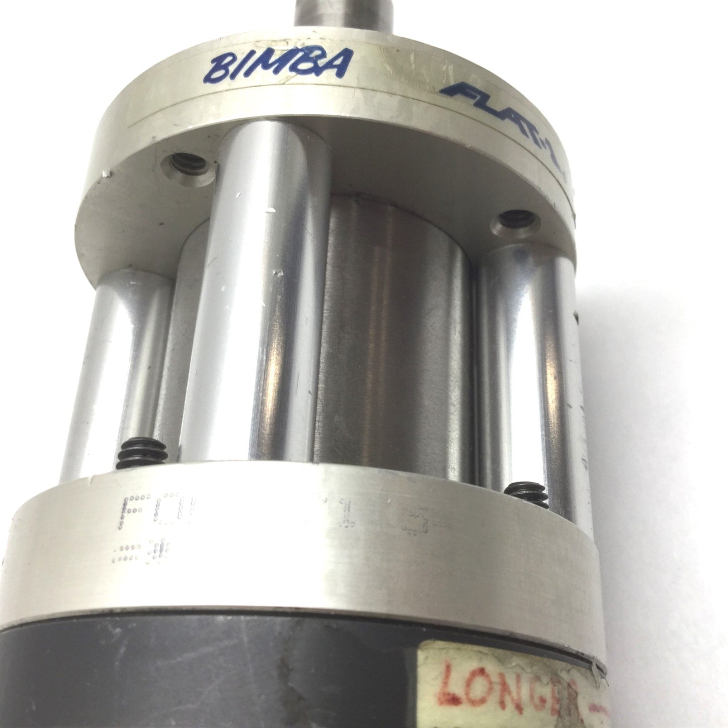 Used Bimba FOD-171.5-3 Flat-1 Pneumatic Cylinder, W/ Limiter, Bore: 1.5", 1.5" Stroke