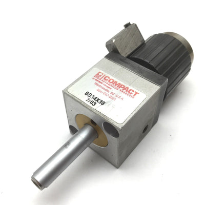 Used Compact SD34X38 Pneumatic Cylinder, With Limiter, Bore: 3/4", Stroke: 3/8"