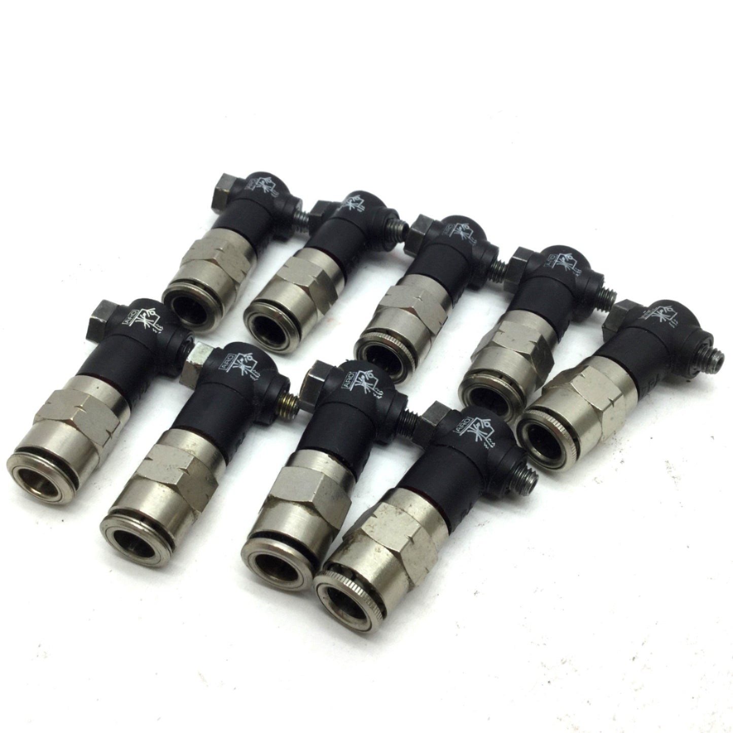 Used Lot of 7 Aro Pneumatic Flow Controls Meter Out 1/4 to 10-32UNF