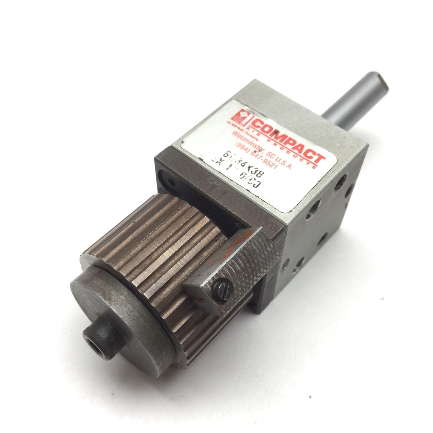 Used Compact BD34X38 Pneumatic Cylinder, With Limiter, Bore: 3/4", Stroke: 3/8"