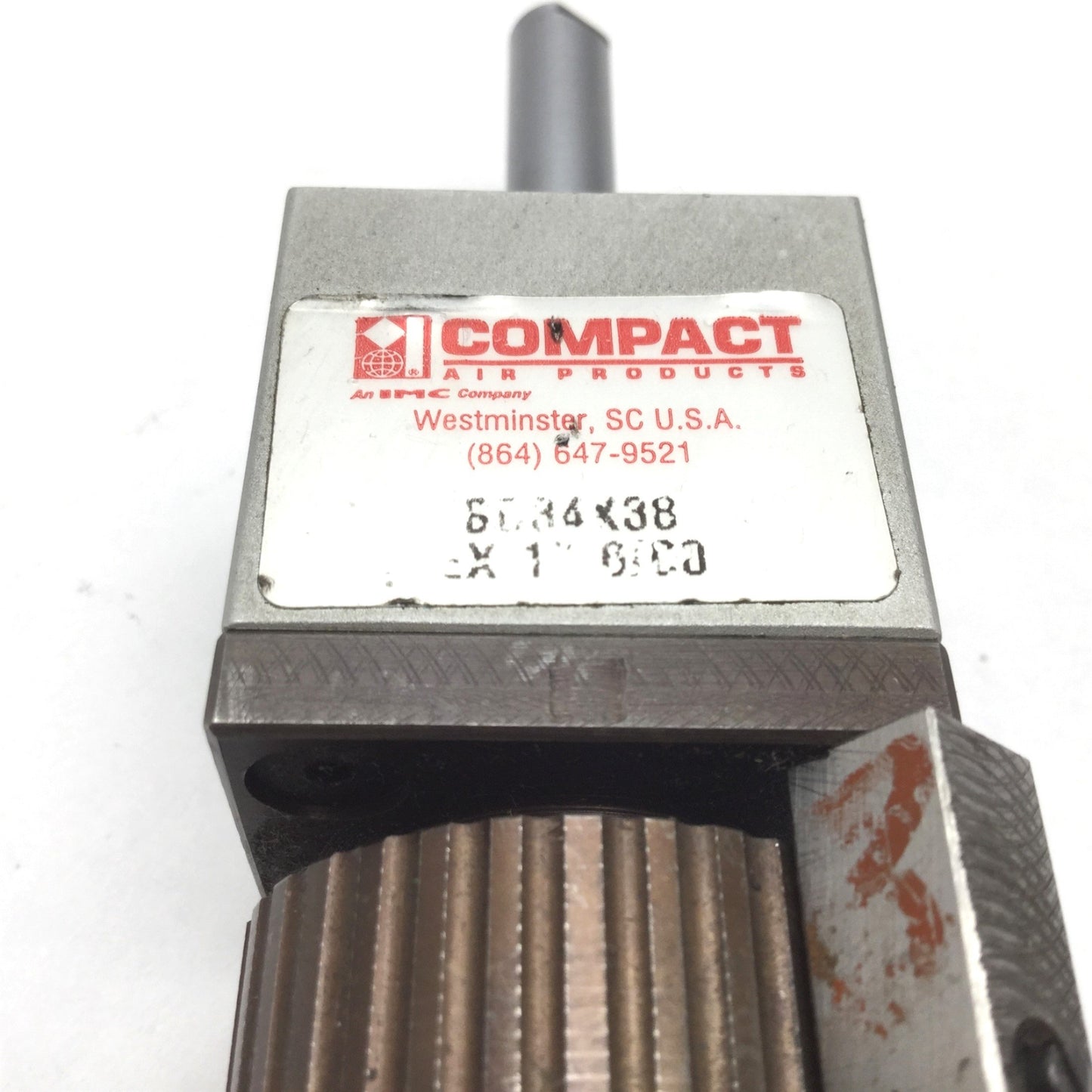 Used Compact BD34X38 Pneumatic Cylinder, With Limiter, Bore: 3/4", Stroke: 3/8"