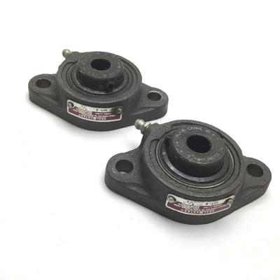 Used Lot of 2 Sealmaster SFT-8 2-Bolt Flange Bearing, Bore: 1/2", Bolt Spacing: 3"