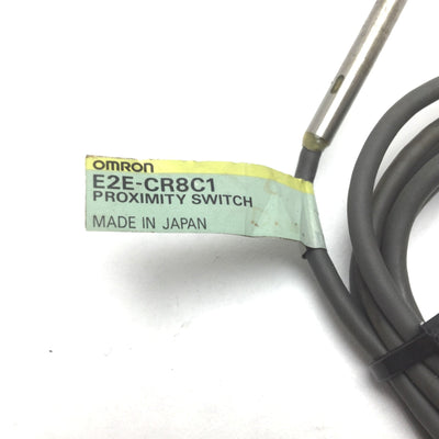 Used Omron E2E-CR8C1 Inductive Proximity Sensor, Range 0.8mm, NPN-NO, 10-30V