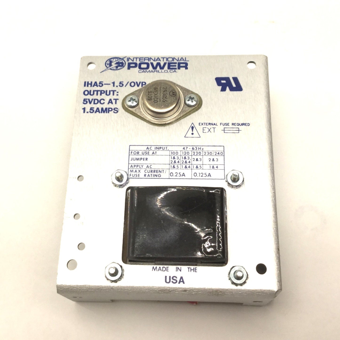 Used International Power IHA5-1.5/OVP Power Supply In 100/120/220/230/240VAC Out 5VDC