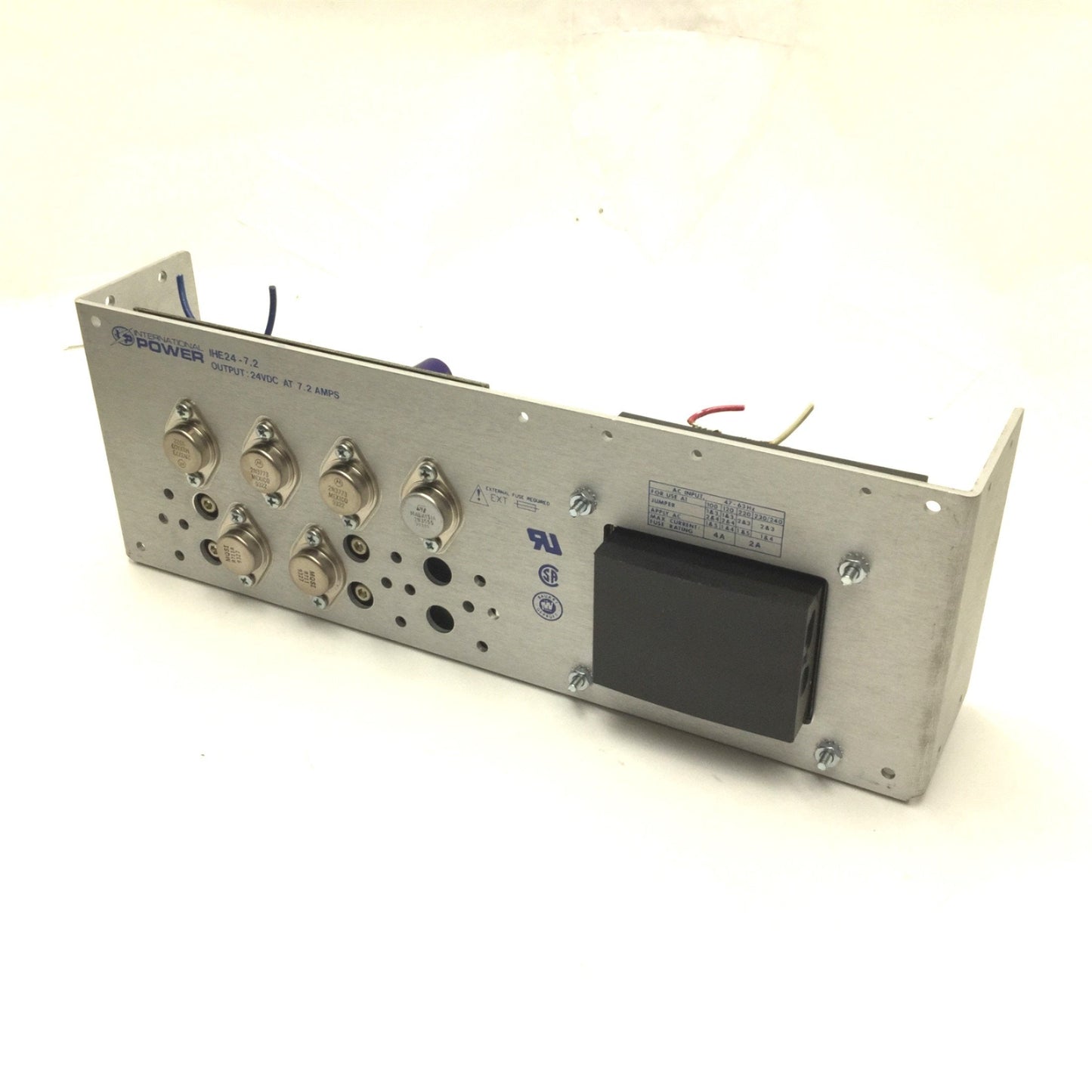 Used International Power IHE24-7.2 Power Supply In: 100/120/220/230/240VAC Out: 24VDC
