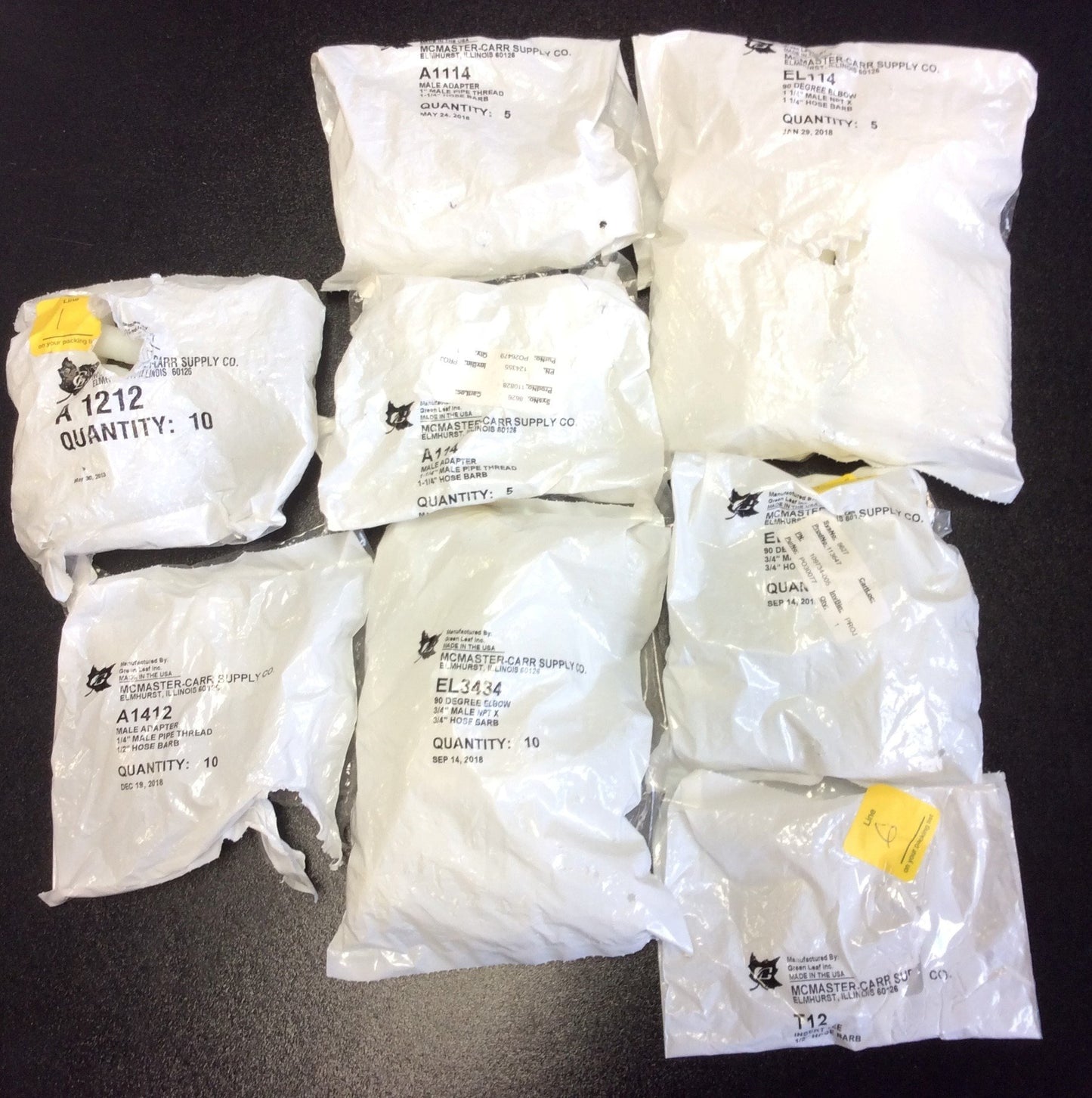 New – Open box Lot of Assorted Hose Barb 90 Elbow Tee Adapter Threaded Fitting 1/2 1 3/4 1-1/4"