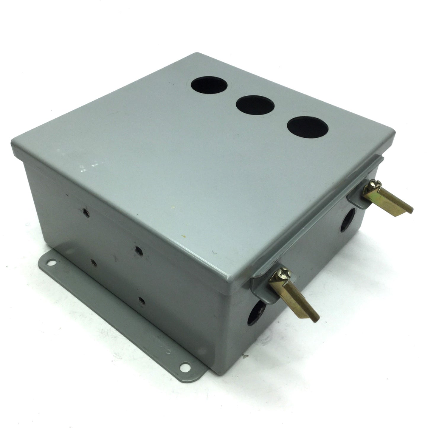 Used Hoffman A808CH Electrical Enclosure Box, Hinged Cover, 8"x 8"x 4", *Holes*