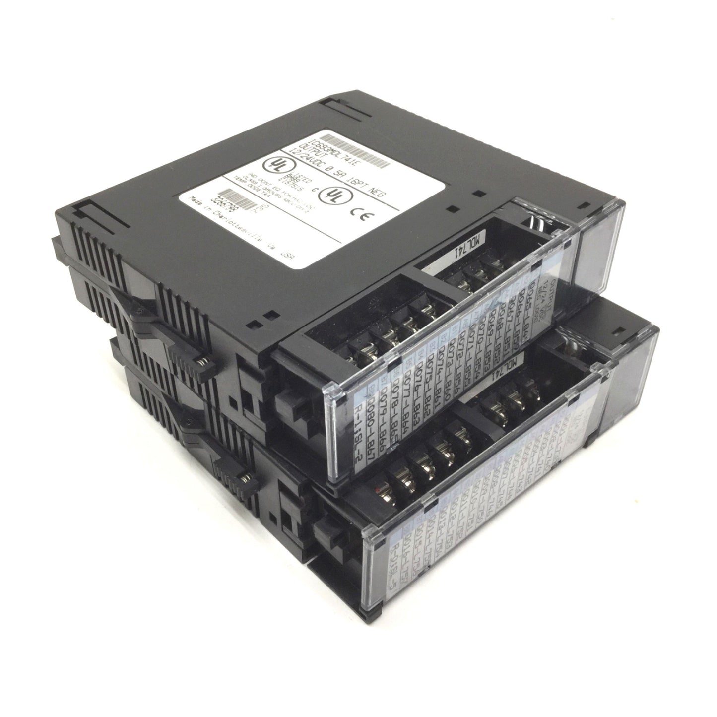 Used Lot of 2 GE Fanuc IC693MDL741E Output Module 90-30, 16-Point Neg Logic 12/24VDC