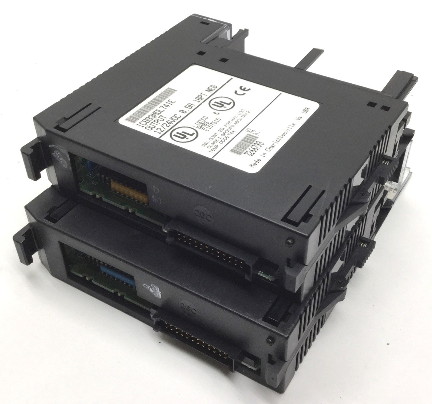 Used Lot of 2 GE Fanuc IC693MDL741E Output Module 90-30, 16-Point Neg Logic 12/24VDC