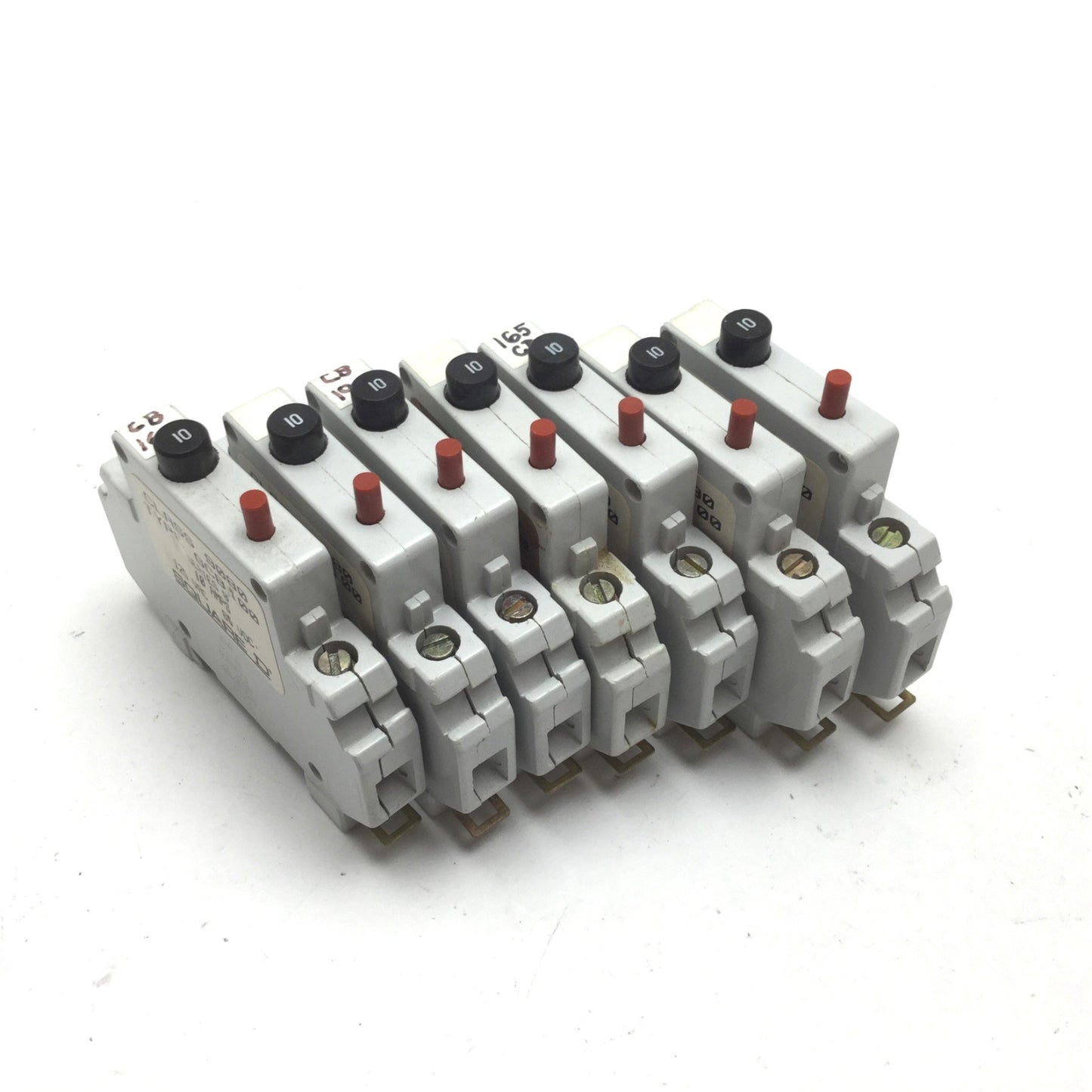 Used Lot of 7 Square D 9080 GCB100 Circuit Breaker, 1-Pole, Rating: 10A 125VAC 65VDC