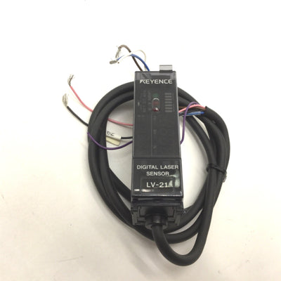 Used Keyence LV-21 Digital Laser Sensor Amplifier, Main Unit, 12-24VDC, NPN Output