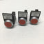 Used Lot of 3 Eaton Moeller Momentary Pushbuttons, Red, w/ M22-K01 Contact 600VAC 10A