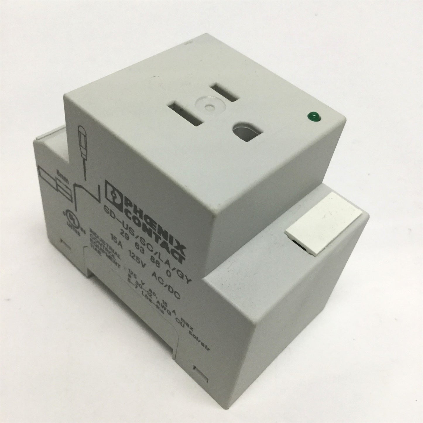 Used Phoenix Contact SD-US/SC/LA/GY 2963860 DIN Mount Power Outlet Socket 120VAC 15A