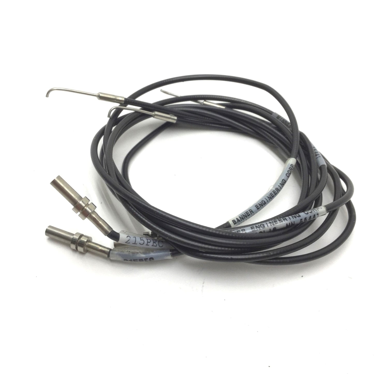 Used Lot of 3 Banner IMAP.753PM.25 Fiber Optic Cables Bundle: 1.2mm 90ø Probe