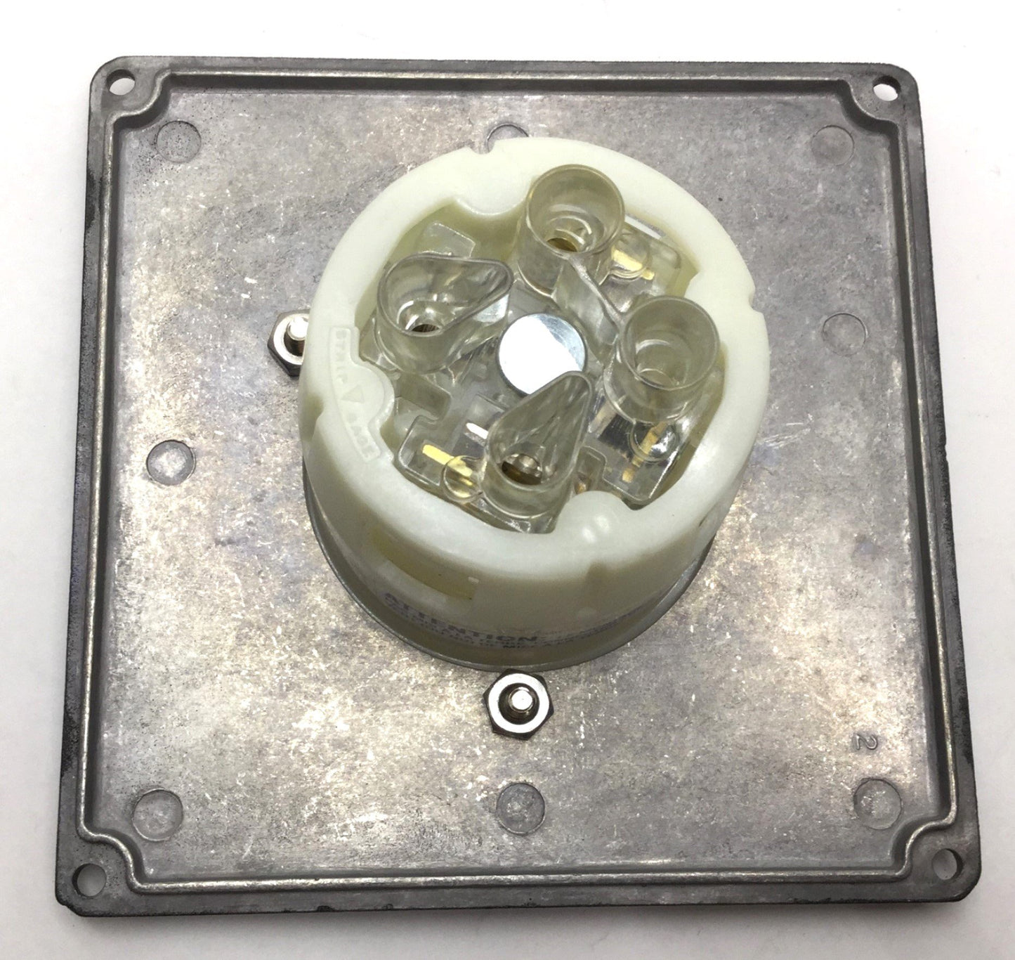 Used Hubbell HBL2415 20A, 125/250V Turn-Locking Male Receptacle & Enclosure *4 Holes*