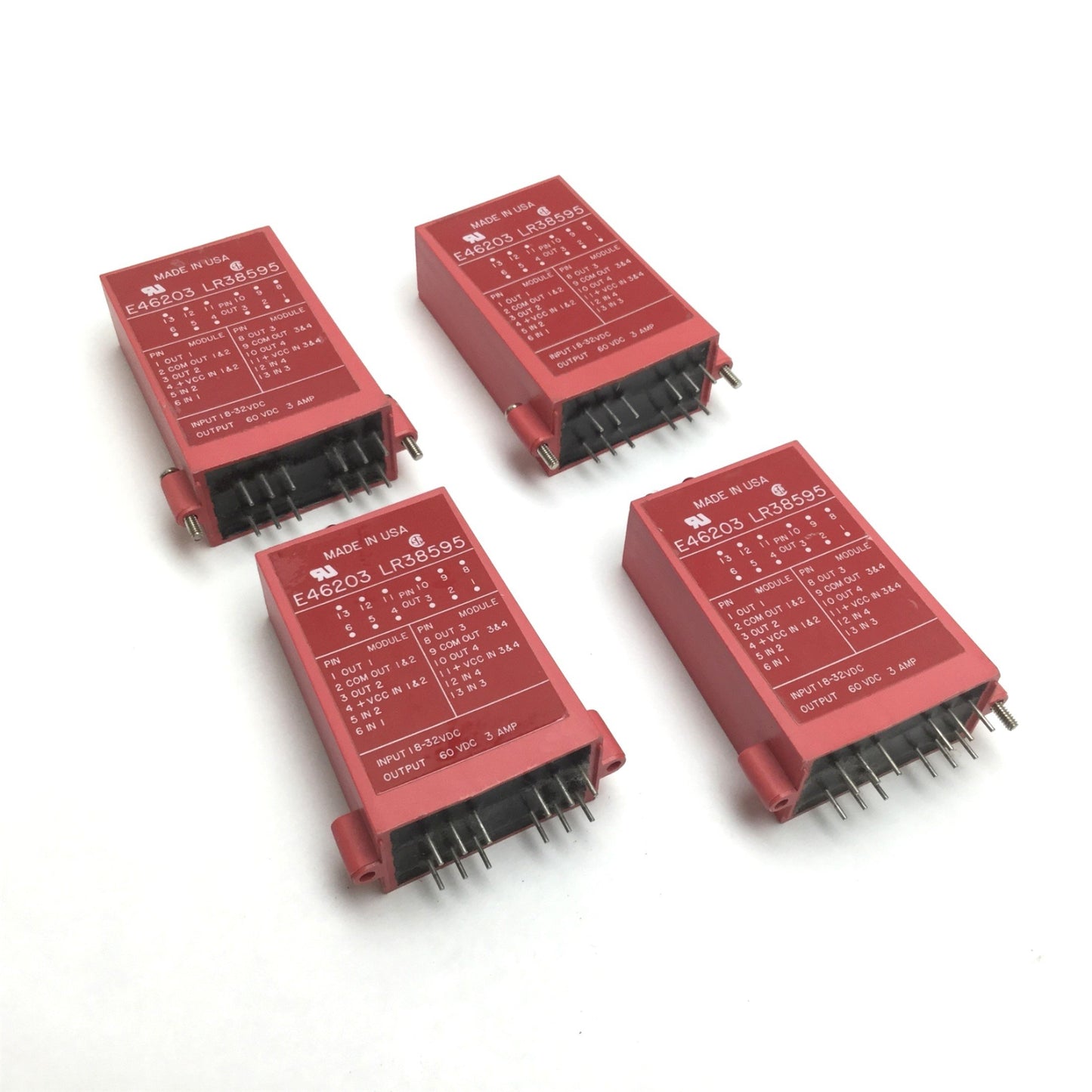 Used Lot of 4 Gordos E46203 LR38595 ODC24Q I/O Module Solid State Relay, In: 18-32VDC