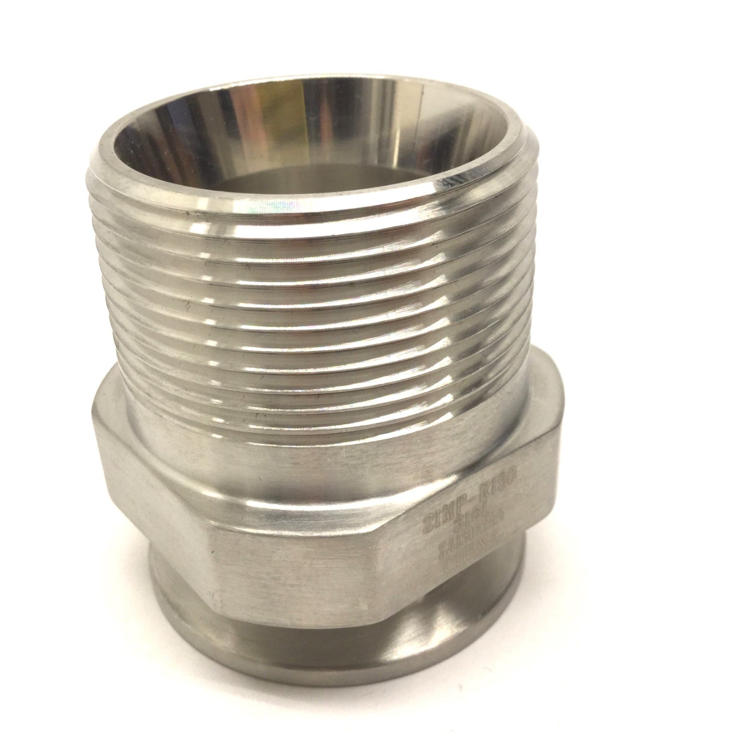 Used DIXON 21MP-R150 316L SS Male NPT Clamp Adapter, 1-1/2" Thread, OD: 1-1/2"