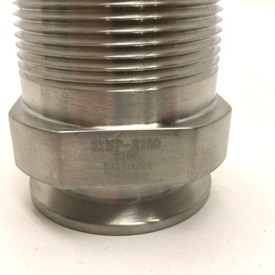 Used DIXON 21MP-R150 316L SS Male NPT Clamp Adapter, 1-1/2" Thread, OD: 1-1/2"