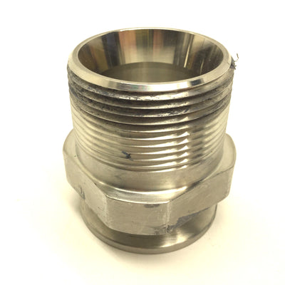 Used DIXON 21MP-R150 316L SS Male NPT Clamp Adapter, 1-1/2" Thread, OD: 1-1/2"