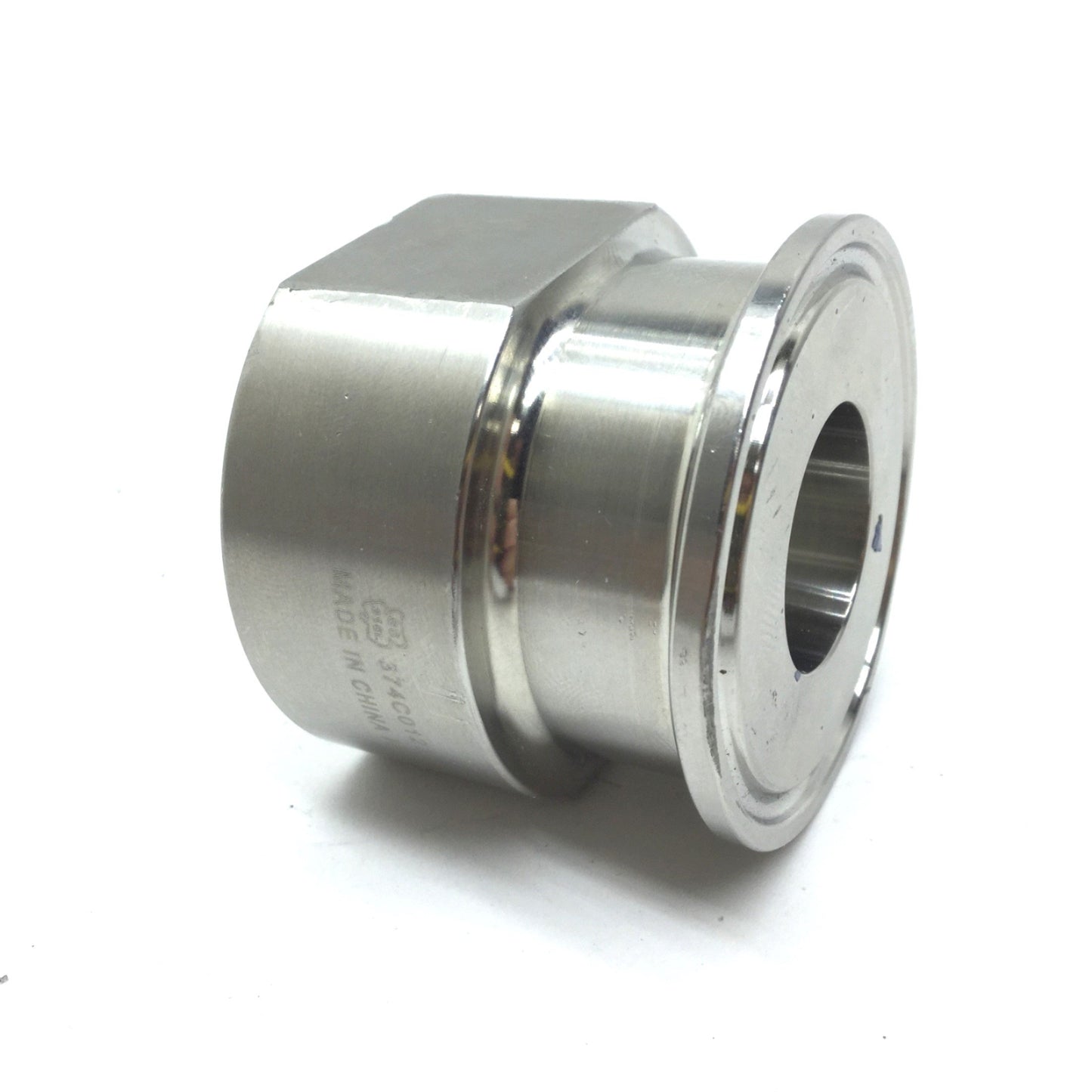Used Tri-Clamp 1" Ladish Sanitary 316L SS Female Clamp Adapter Fitting, 1" NPT Thread
