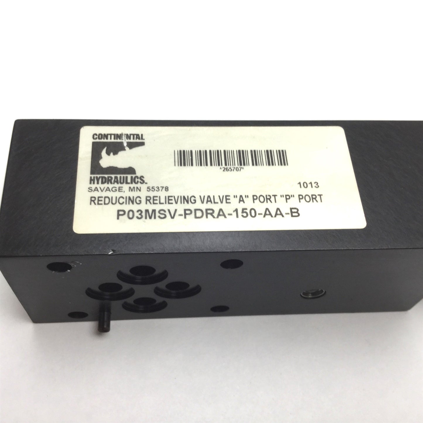 Used Continental P03MSV-PDRA-150-AA-B Reducing Relieving Modular Valve, 50-1500psi
