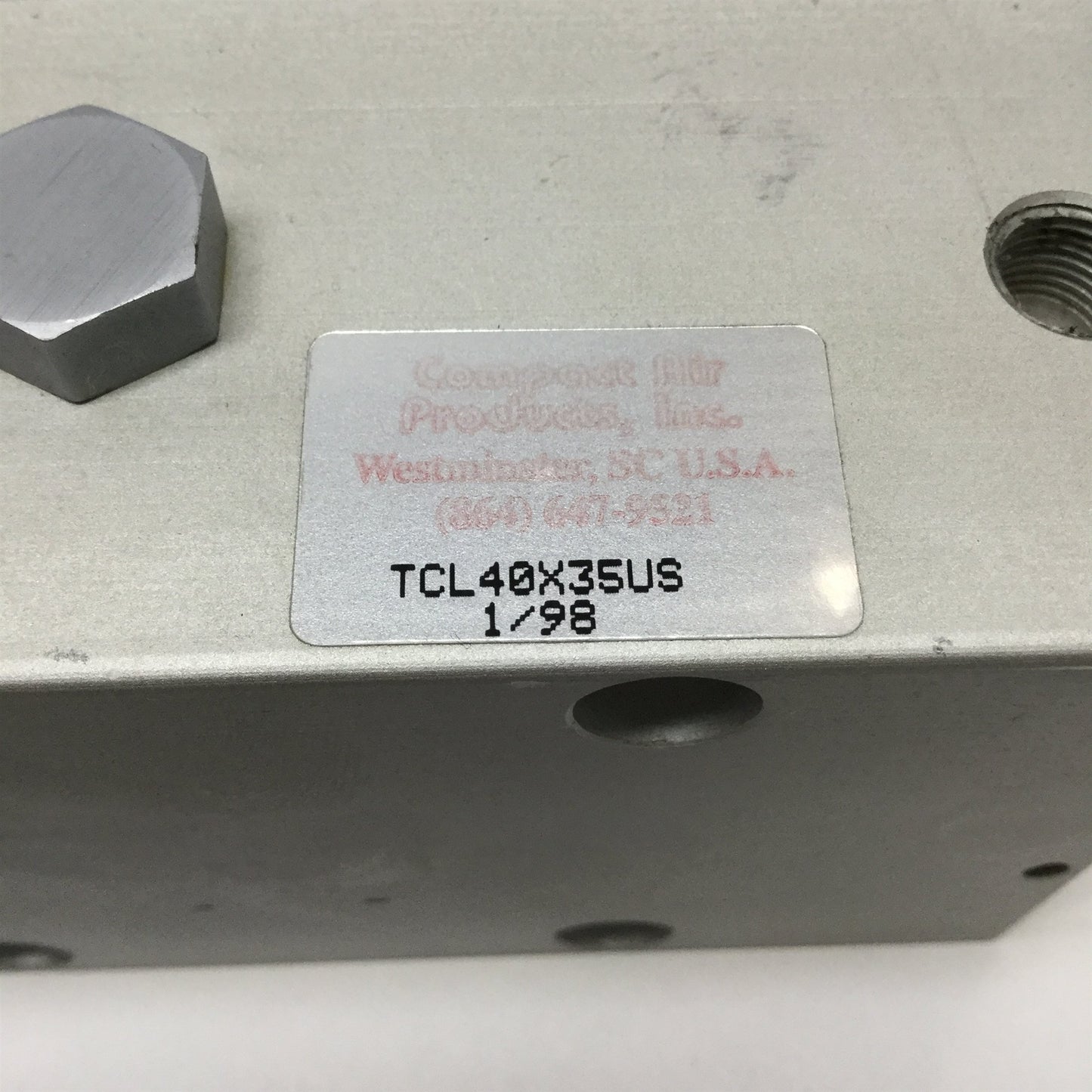 Used Compact TCL40X35US 90° Rotary Left Twist Clamp Cylinder 35mm Stroke, 40mm Bore
