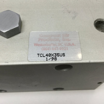 Used Compact TCL40X35US 90° Rotary Left Twist Clamp Cylinder 35mm Stroke, 40mm Bore