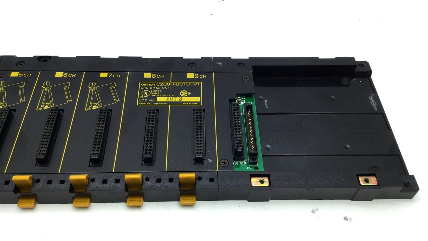 Used Omron C200H-BC101-V1 SYSMAC CPU Base Unit, Slots-10