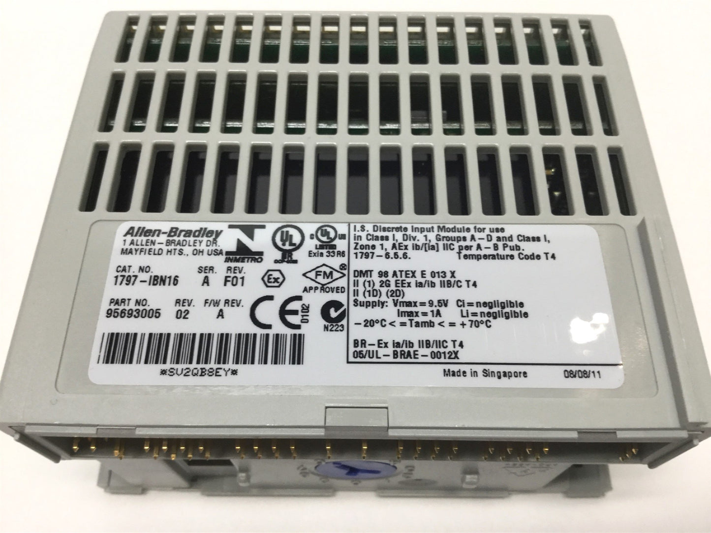 Used Allen Bradley 1797-IBN16 Flex Ex I/O PLC NAMUR Sensor Input Module, 16-Point