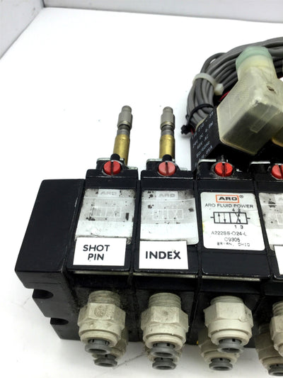 Used 12x Aro A222SS-024-D 2x A222SS-000 Solenoid Air Valve 2-Position 4-Way 1/4 NPT