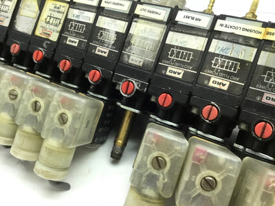 Used 16x Aro A222SS-024-D 1x A222SS-000 Solenoid Air Valve 2-Position 4-Way 1/4 NPT