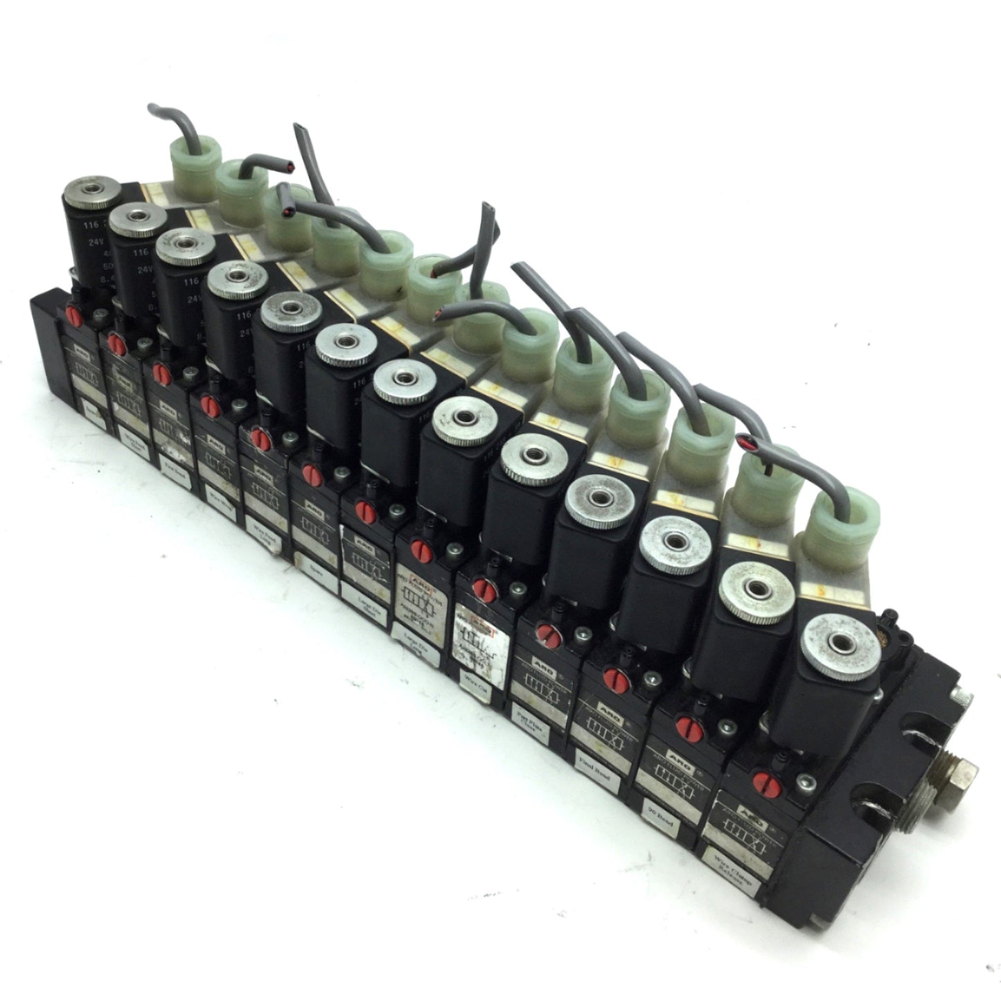 Used 12x Aro A222SS-024-D 1x A221SS-024 Solenoid Air Valve 2-Pos 4-Way 1/4 NPT 24VDC