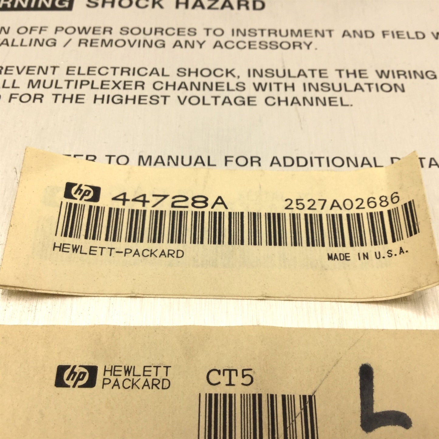 Used Hewlett Packard 44728A Relay Actuator Module, Number of Channels: Eight