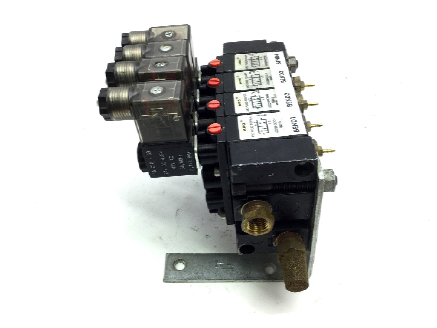 Used Lot of 4 Aro A222SS-024-D Solenoid Air Valve, 2-Position 4-Way, 1/4 NPT, 24V DC