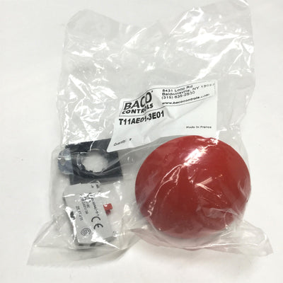 New Baco T11AE01-3E01 Red Mushroom Momentary Pushbutton Stop Switch 600VAC 10A 1-NC