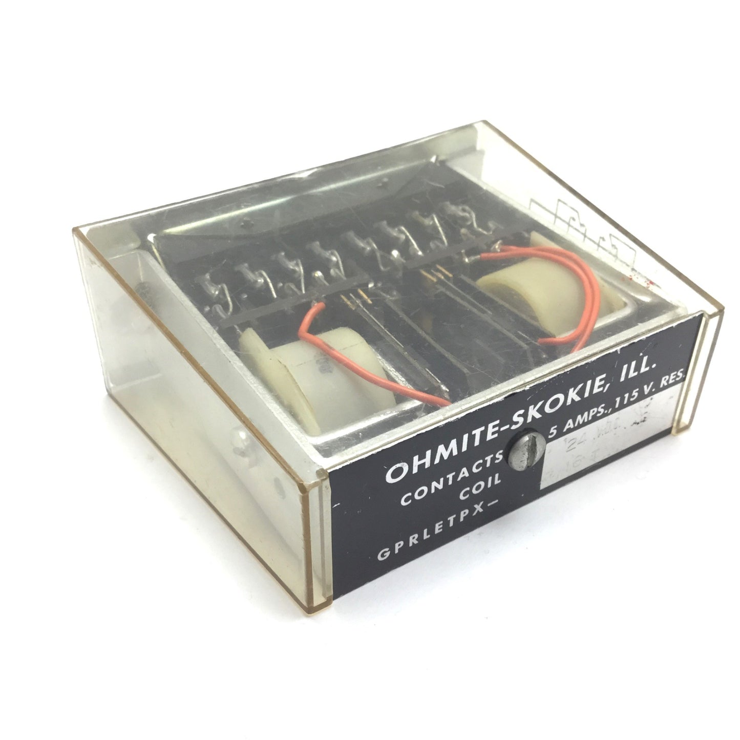 Used Ohmite GPRLETPX-16T Relay, 6-Pole, Coil: 24VDC, Contact: 5A 115V, 24-Pin