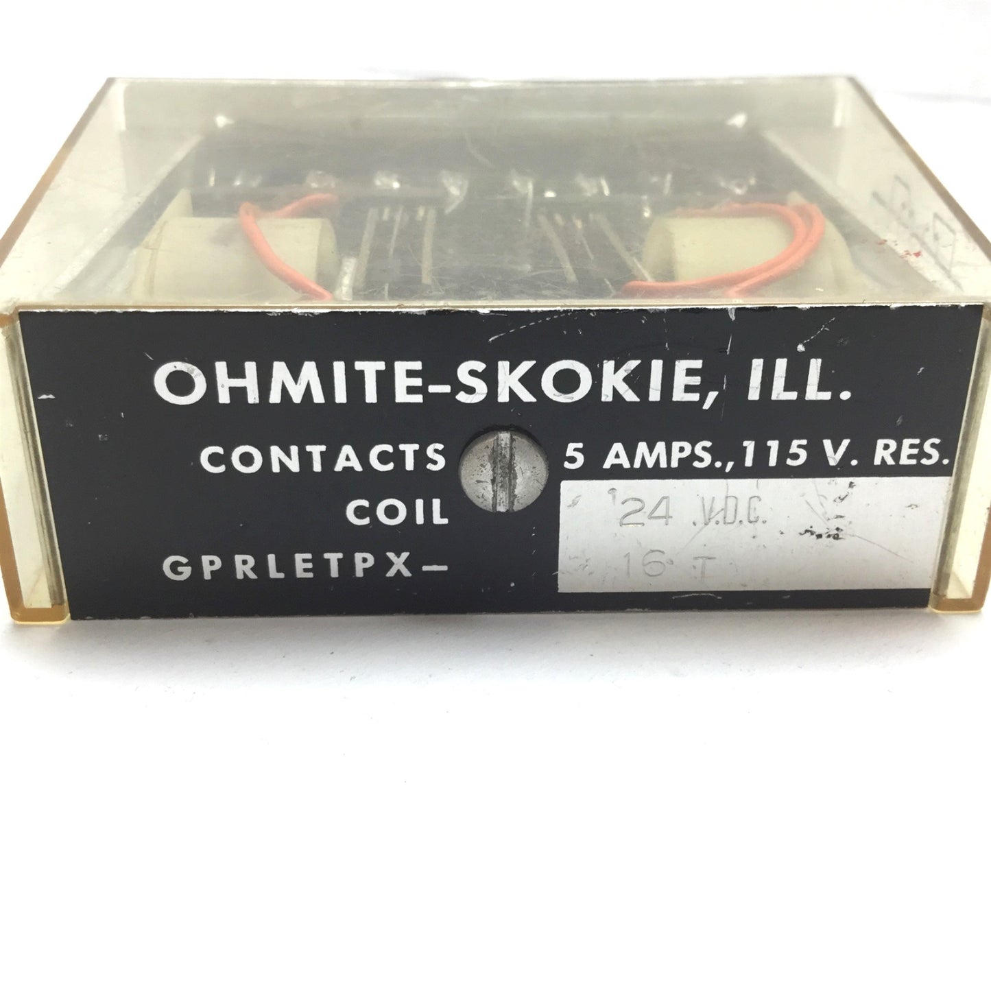 Used Ohmite GPRLETPX-16T Relay, 6-Pole, Coil: 24VDC, Contact: 5A 115V, 24-Pin