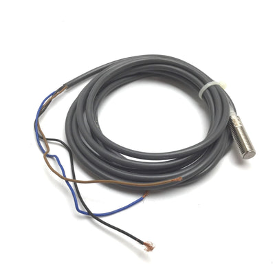 Used Omron E2E-X1R5E2 Proximity Sensor, Range: 1.5mm, Barrel: M8, 12-24VDC, NPN