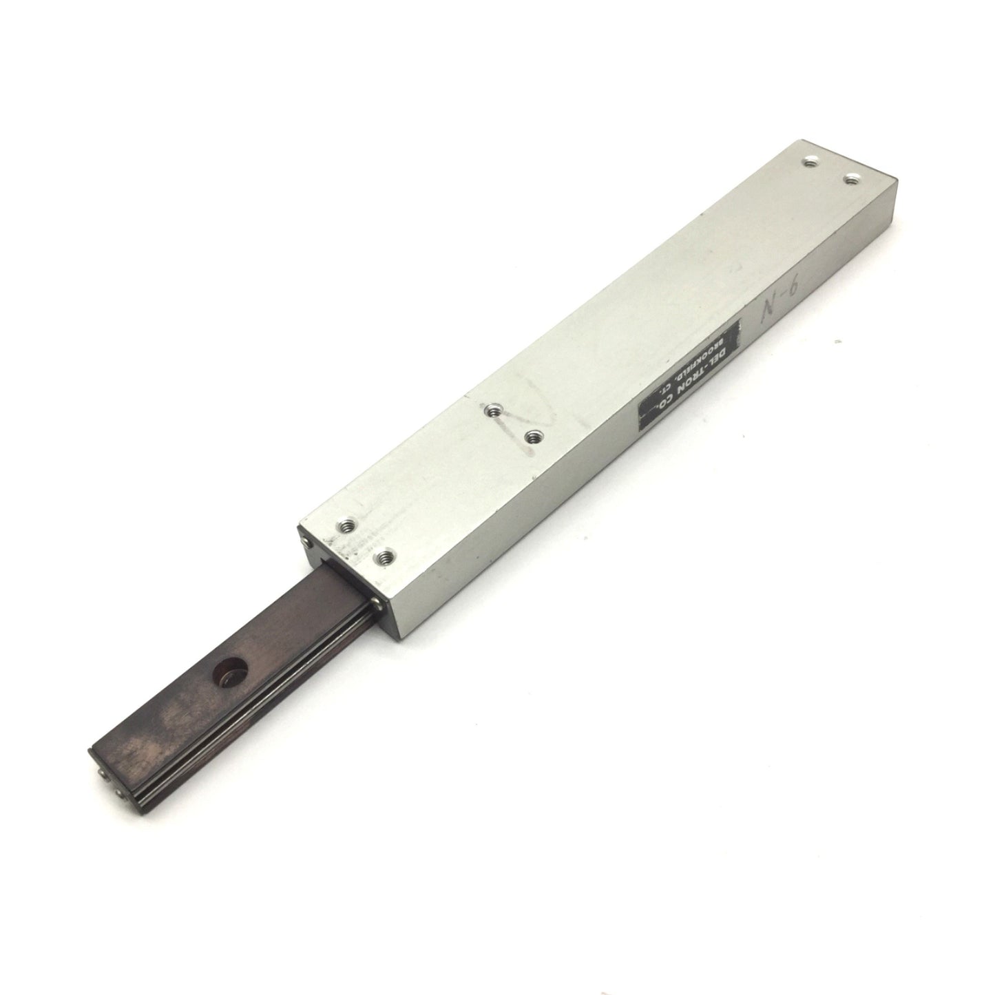 Used Del-Tron N-6 Ball Bearing Slide, Travel: 4" Length: 6" Width: 1.06"