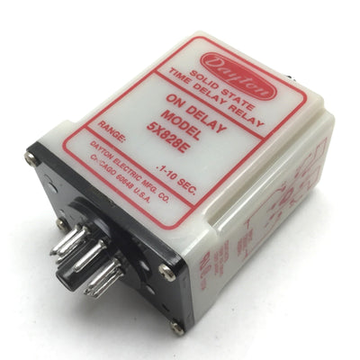 Used Dayton 5X828E Solid State Time Delay Relay, Range: 0.1-10sec, Input: 120VAC