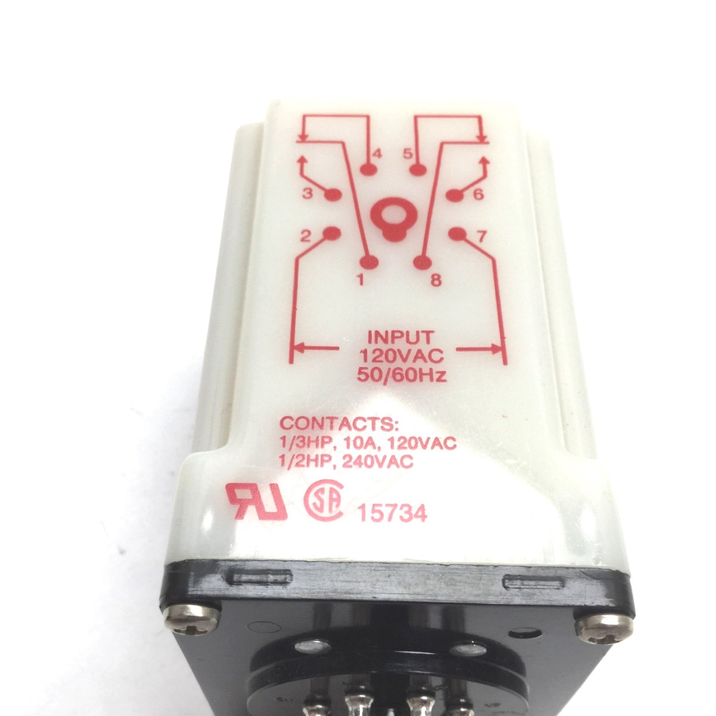 Used Dayton 5X828E Solid State Time Delay Relay, Range: 0.1-10sec, Input: 120VAC