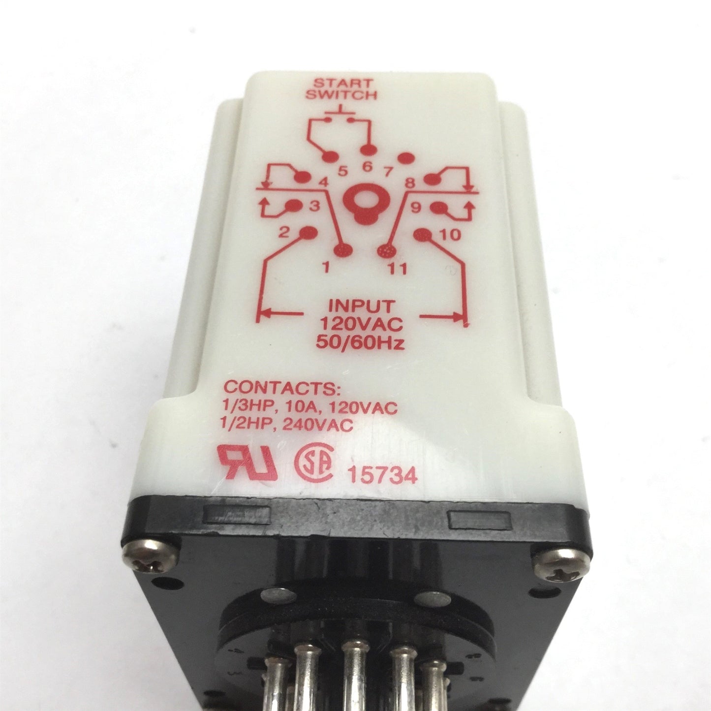 Used Dayton 6X153E Solid State Time Delay Relay, Range: 0.1-10sec, Input: 120VAC