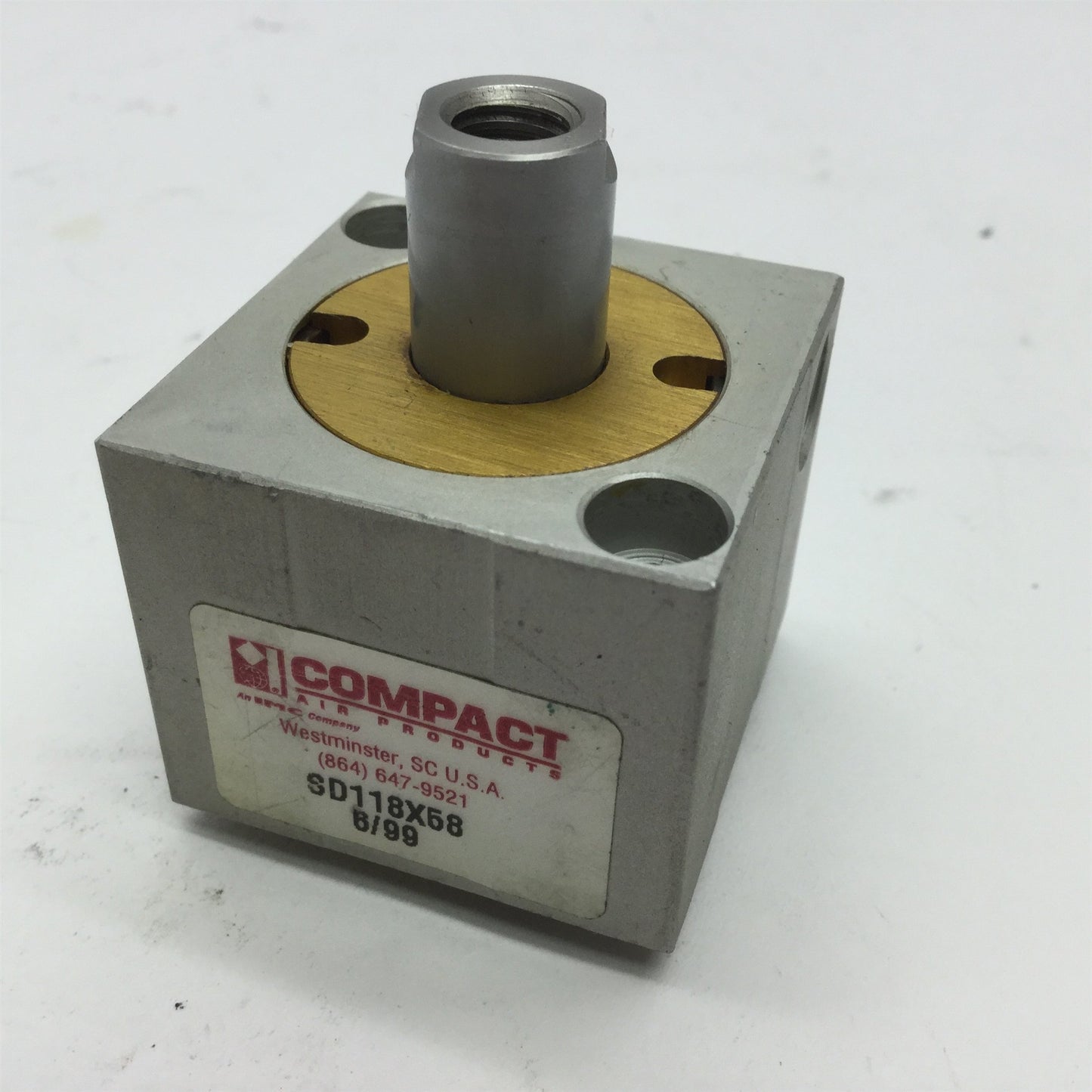 Used Compact SD118X58 Pneumatic Cylinder, 1/8" NPT Travel: 0.625"