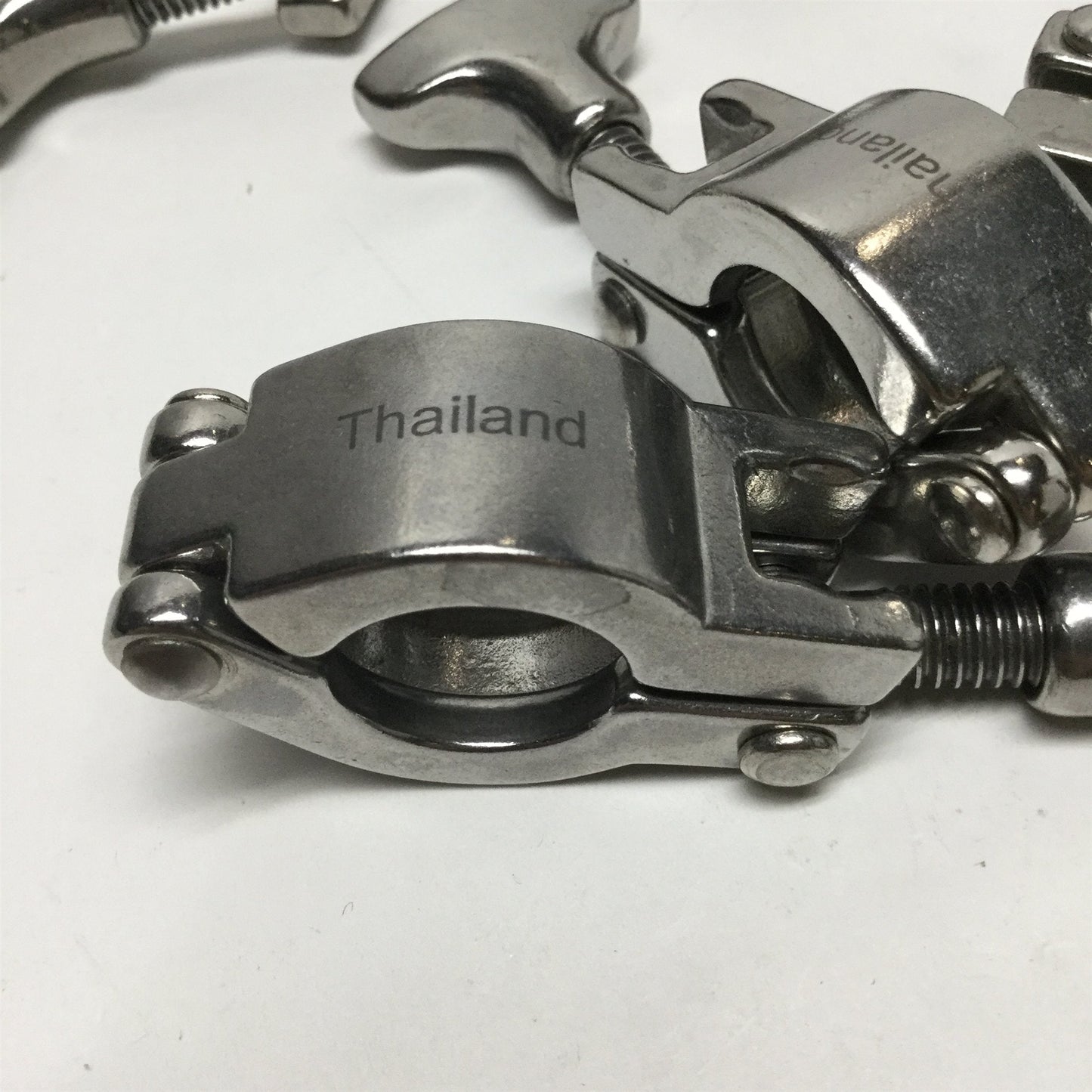 Used Lot of 10 13MHHS-0.75-S Single-Pin Sanitary Flange Tri Clamps Wing Nut 1/2"-3/4"