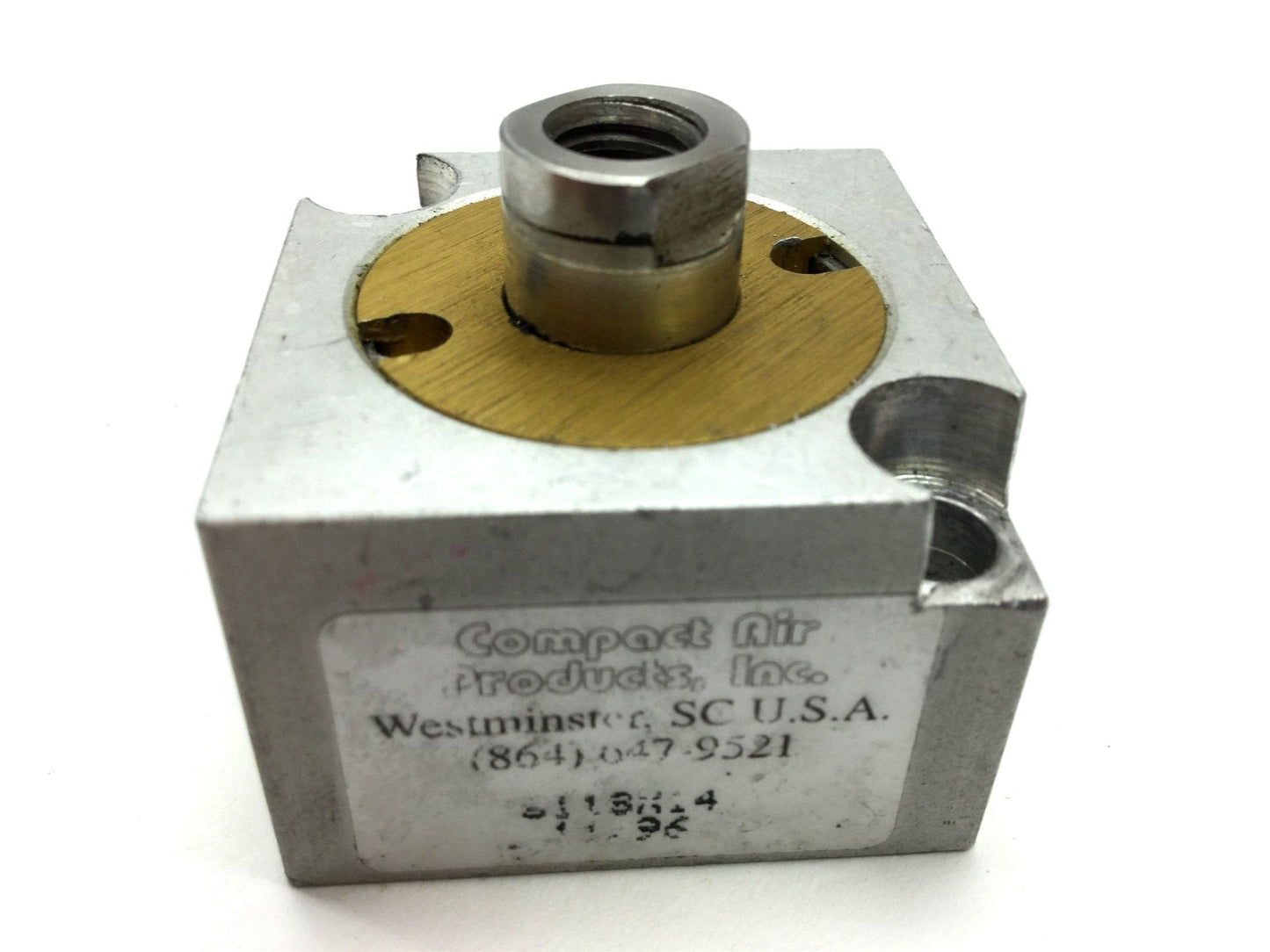 Used Compact S118X14 Pneumatic Cylinder, 10-32UNF, Travel: 0.25", Bore 1-1/8"