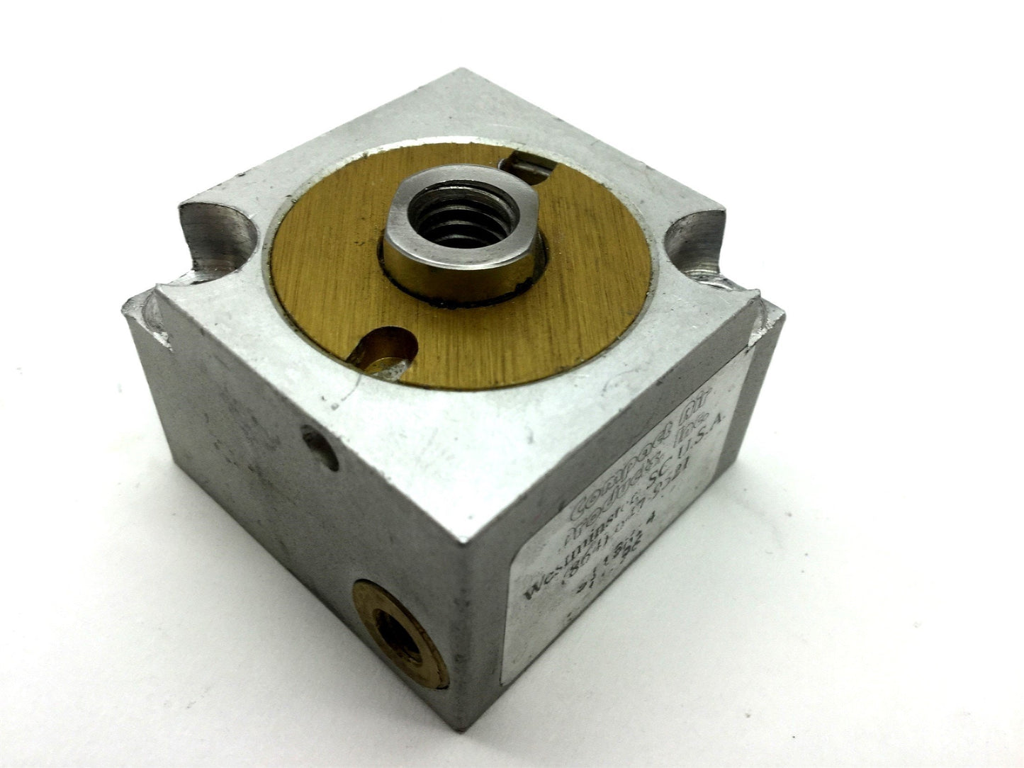 Used Compact S118X14 Pneumatic Cylinder, 10-32UNF, Travel: 0.25", Bore 1-1/8"