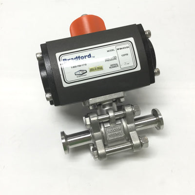 Used Dixon Bradford RP-BA-012-DA Double Acting Actuator w/ 1/2" Sanitary Ball Valve