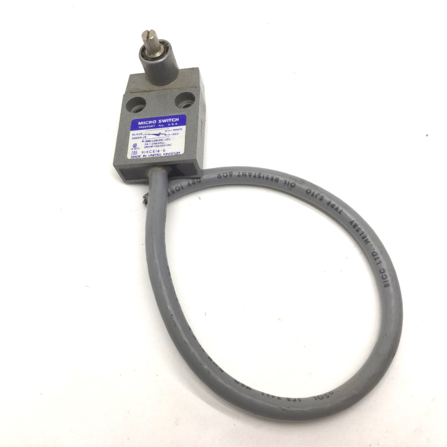 Used Honeywell 914CE16-6 Limit Switch, Voltage Rating: 250VAC, Current Rating: 5A