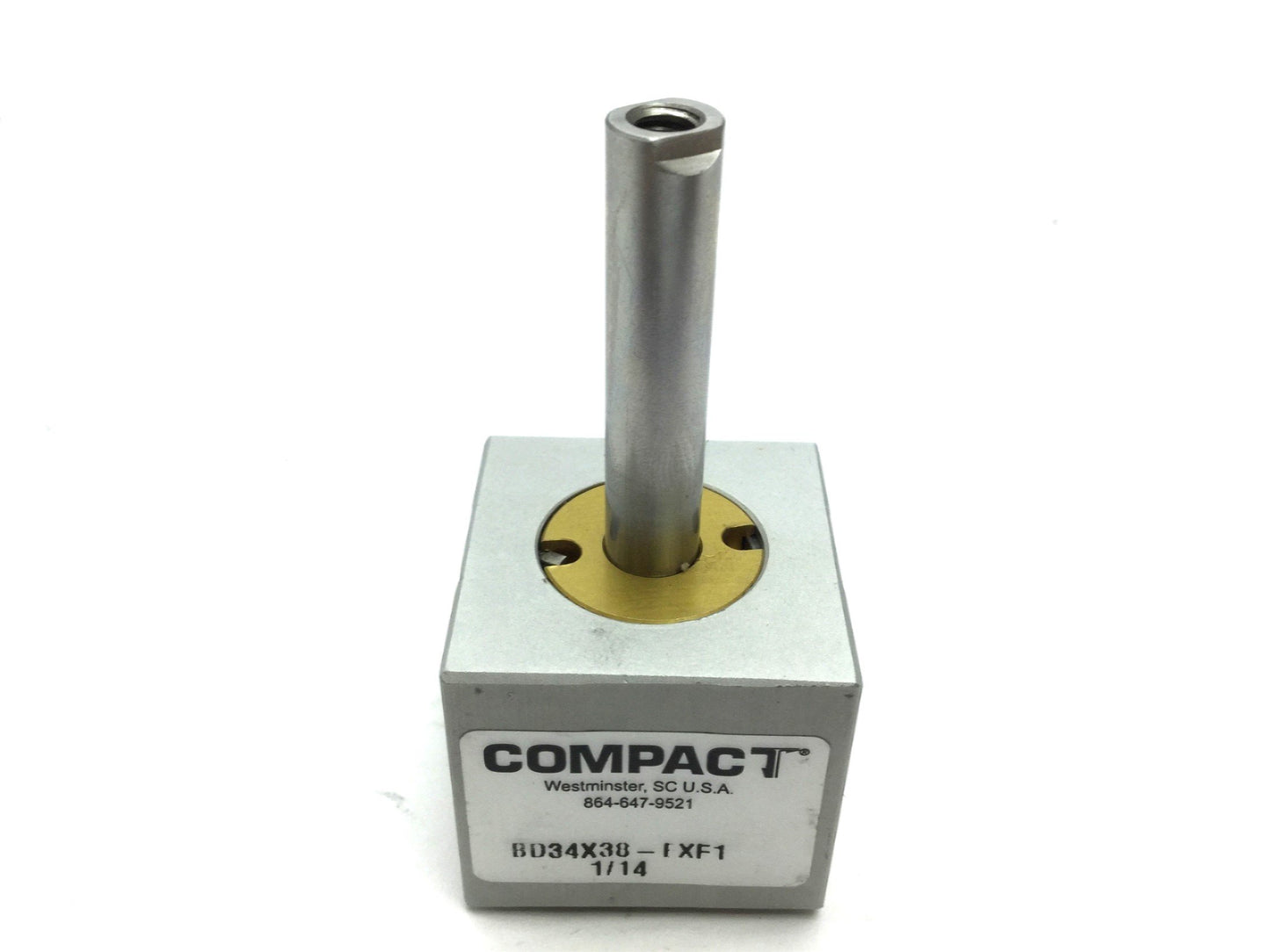 Used Compact BD34X38-EXF1 Pneumatic Double Rod Cylinder Travel 0.375" Bore 3/4"