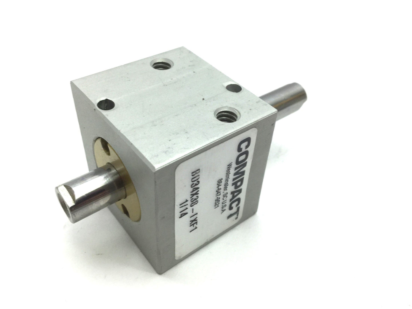 Used Compact BD34X38-EXF1 Pneumatic Double Rod Cylinder Travel 0.375" Bore 3/4"